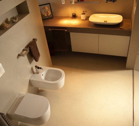 errelab resina spatolato bagno